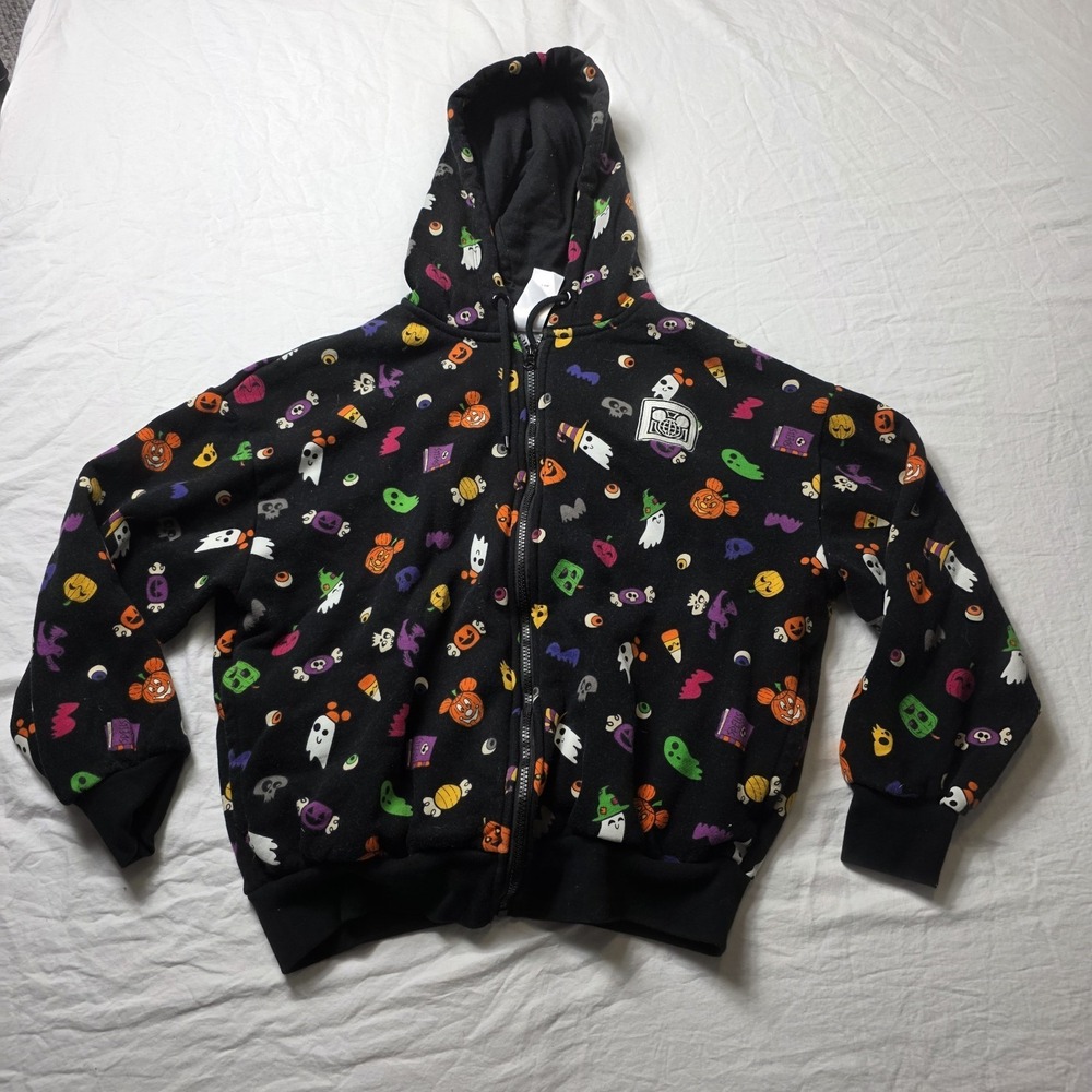 Disney Parks Halloween 2022 Mickey Ghost Full Zip Hoodie Small